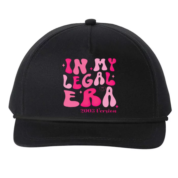 21st Birthday In My Legal Era Turning 21 Birthday Party Snapback Five-Panel Rope Hat