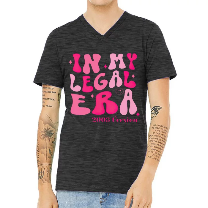 21st Birthday In My Legal Era Turning 21 Birthday Party V-Neck T-Shirt