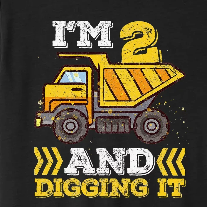 2nd Birthday I'm 2 And Digging It Truck ChromaSoft Performance T-Shirt