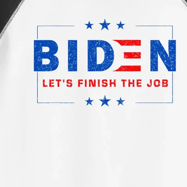 2024 Biden LetS Finish The Job Joe Save Democracy America Toddler Fine Jersey T-Shirt