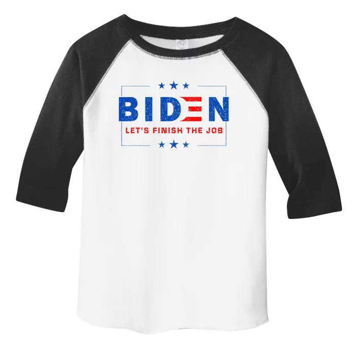 2024 Biden LetS Finish The Job Joe Save Democracy America Toddler Fine Jersey T-Shirt