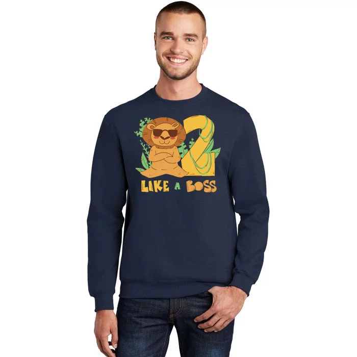 2nd Birthday Like A Boss Lion Cute Gift Tall Sweatshirt