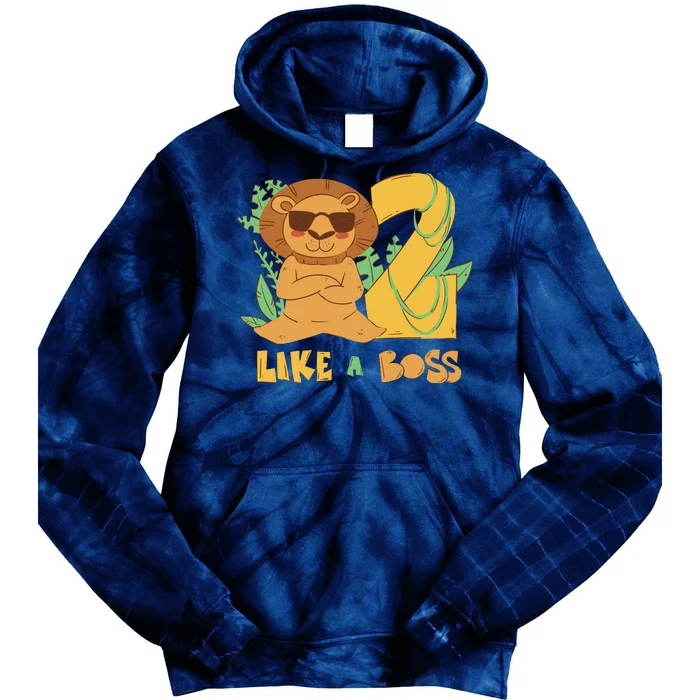 2nd Birthday Like A Boss Lion Cute Gift Tie Dye Hoodie