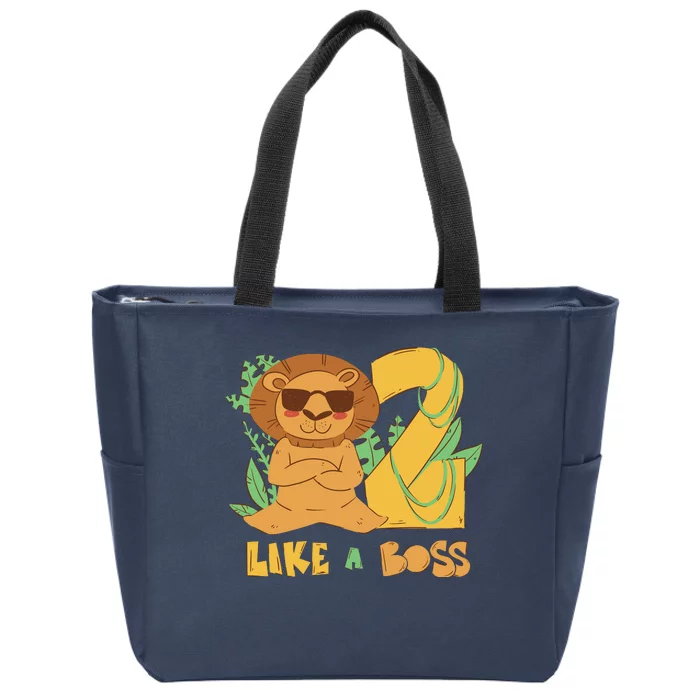 2nd Birthday Like A Boss Lion Cute Gift Zip Tote Bag