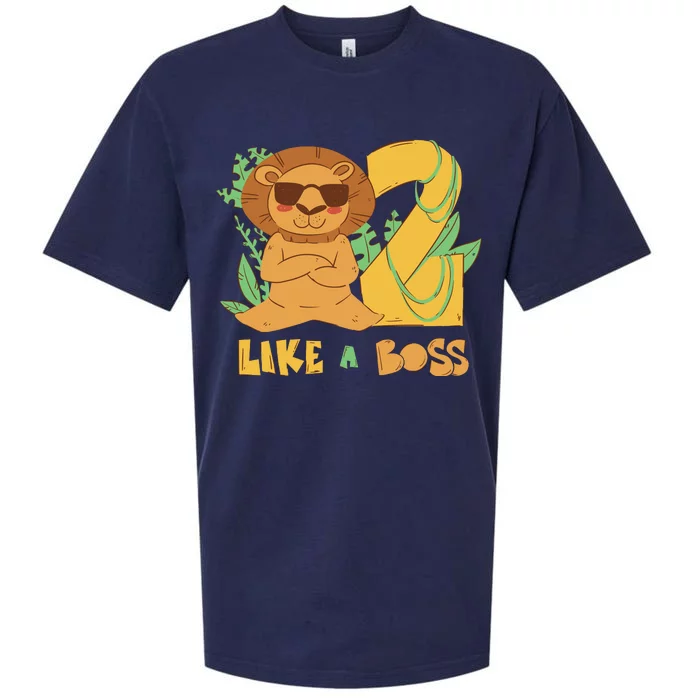 2nd Birthday Like A Boss Lion Cute Gift Sueded Cloud Jersey T-Shirt