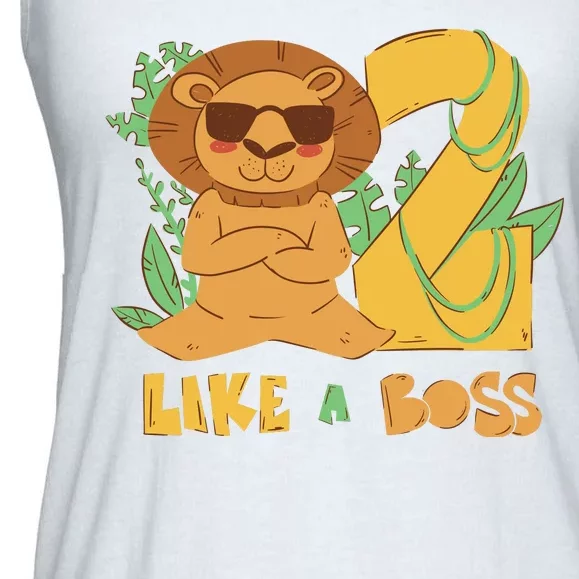 2nd Birthday Like A Boss Lion Cute Gift Ladies Essential Flowy Tank