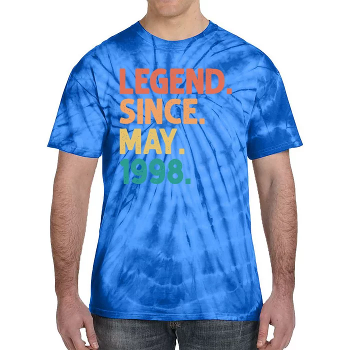 24th Birthday Legend Since May 1998 24 Years Old Vintage Great Gift Tie-Dye T-Shirt