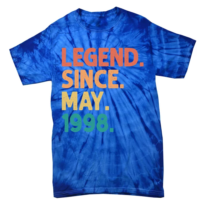 24th Birthday Legend Since May 1998 24 Years Old Vintage Great Gift Tie-Dye T-Shirt