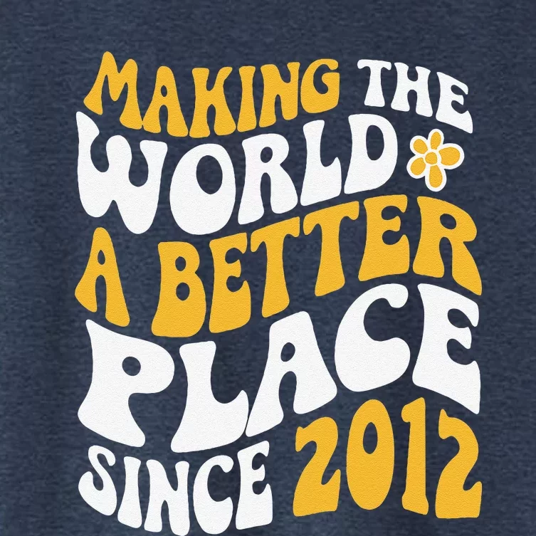 2012 Birthday Making The World A Better Place Since 2012 Women's Crop Top Tee