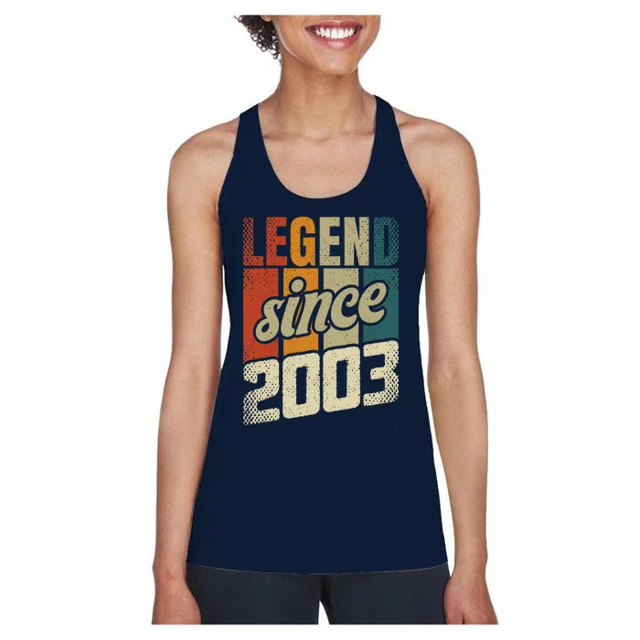 21st Birthday Man Woman 21 Years 2003 Decorative Funny Gift Women's Racerback Tank