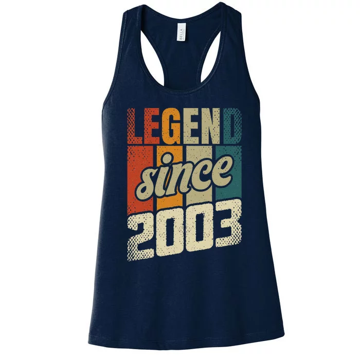 21st Birthday Man Woman 21 Years 2003 Decorative Funny Gift Women's Racerback Tank