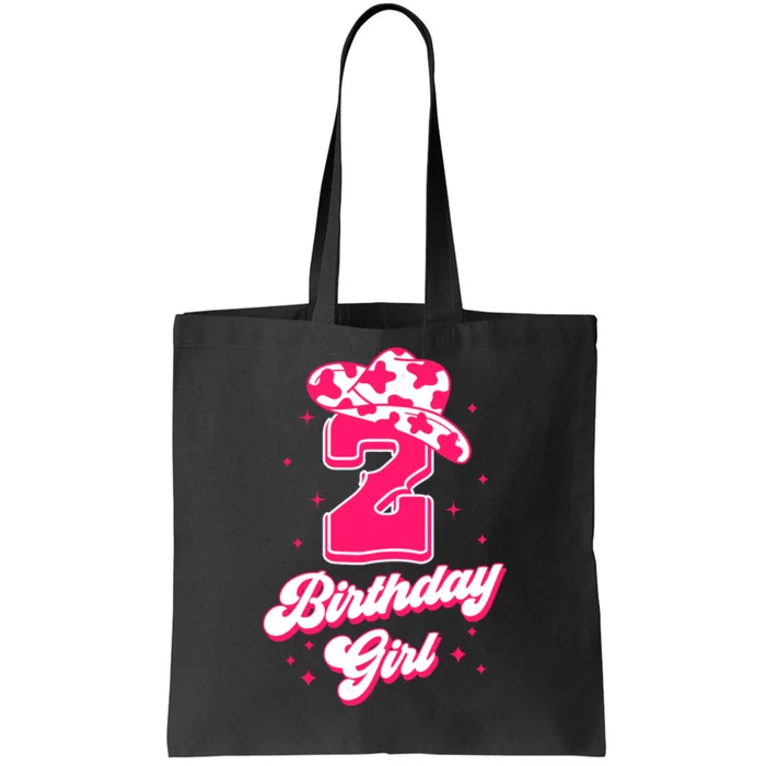 2nd Birthday Outfit Girl 2 Year Old Rodeo Western Cowgirl Tote Bag