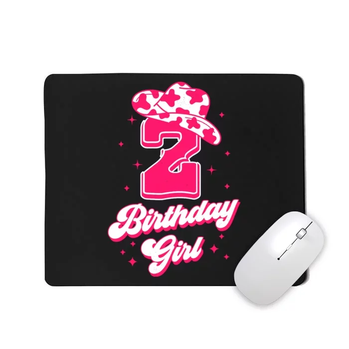 2nd Birthday Outfit Girl 2 Year Old Rodeo Western Cowgirl Mousepad