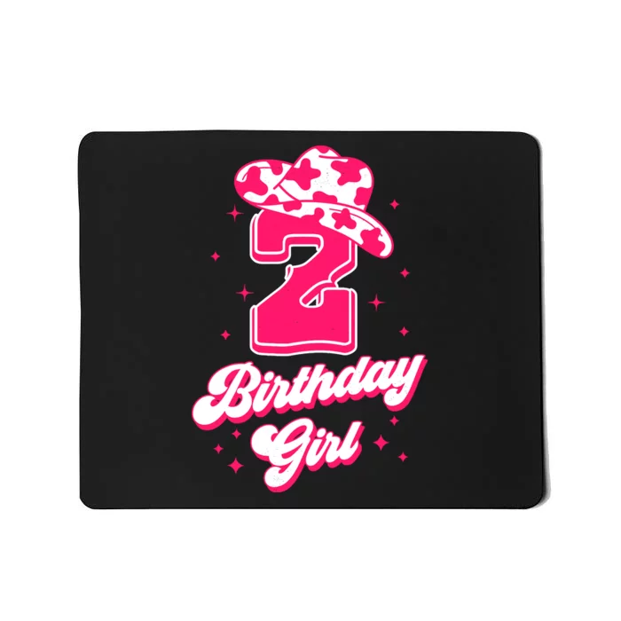 2nd Birthday Outfit Girl 2 Year Old Rodeo Western Cowgirl Mousepad