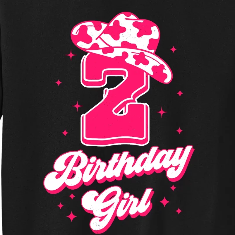 2nd Birthday Outfit Girl 2 Year Old Rodeo Western Cowgirl Tall Sweatshirt