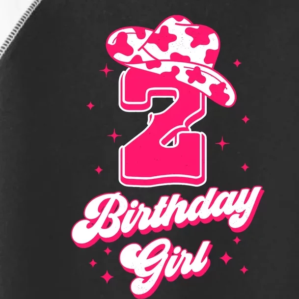 2nd Birthday Outfit Girl 2 Year Old Rodeo Western Cowgirl Toddler Fine Jersey T-Shirt