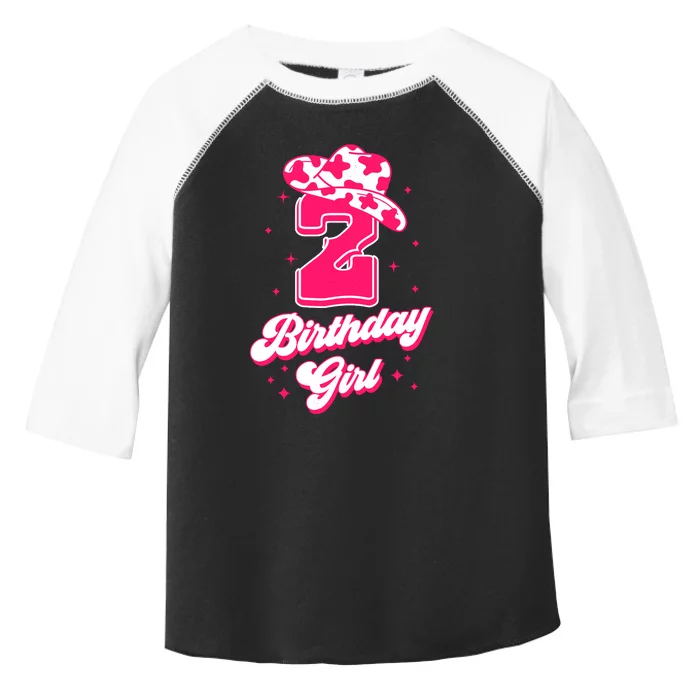 2nd Birthday Outfit Girl 2 Year Old Rodeo Western Cowgirl Toddler Fine Jersey T-Shirt