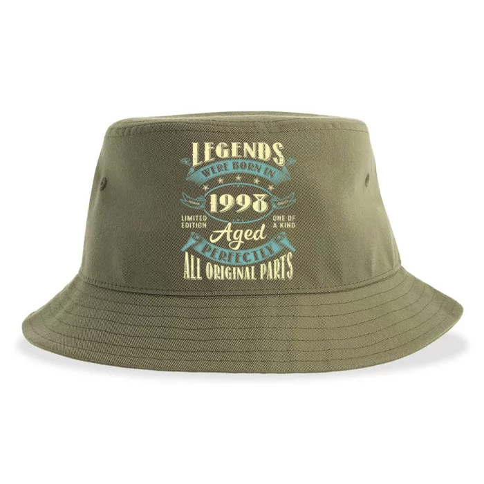 25th Birthday Present Gifts Vintage Legends Born In 1998 25 Year Old Sustainable Bucket Hat