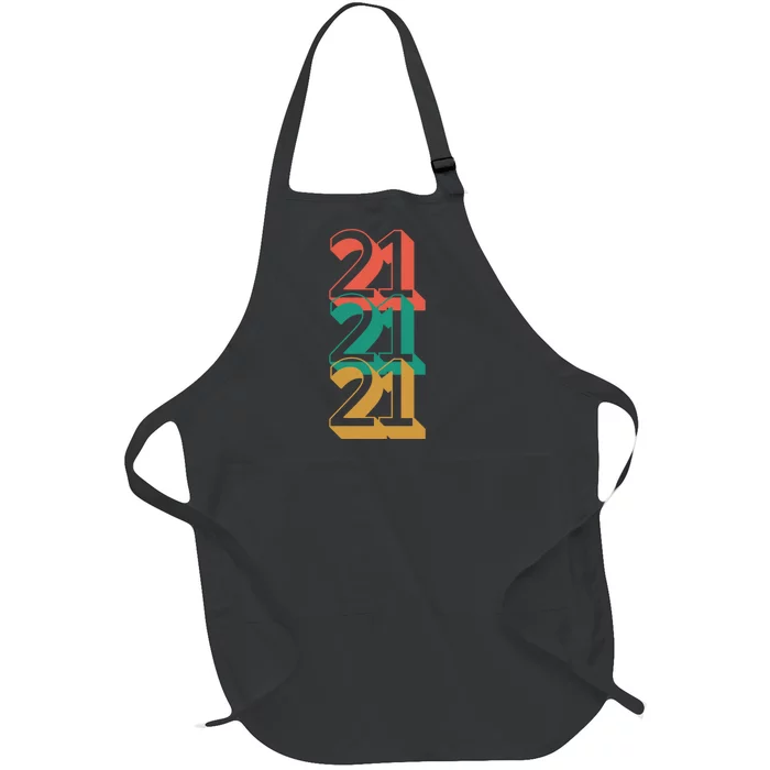 21st Birthday Retro Full-Length Apron With Pocket