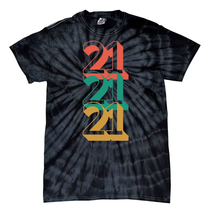 21st Birthday Retro Tie-Dye T-Shirt