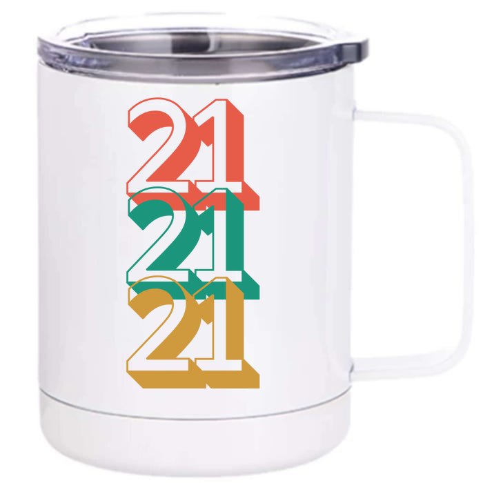 21st Birthday Retro Front & Back 12oz Stainless Steel Tumbler Cup