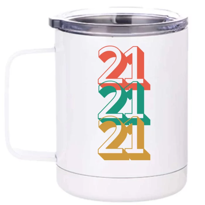 21st Birthday Retro Front & Back 12oz Stainless Steel Tumbler Cup