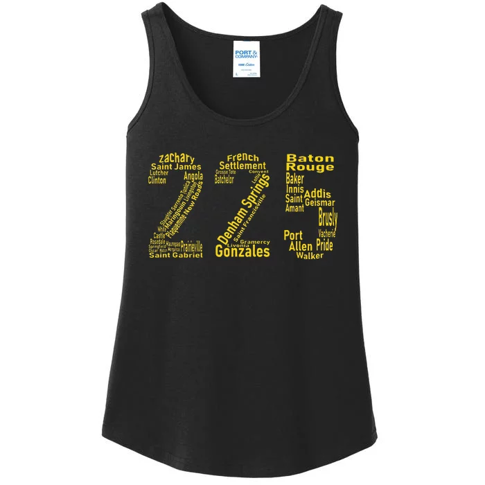 225 Baton Rouge Gonzales Denham Springs Area Code Ladies Essential Tank