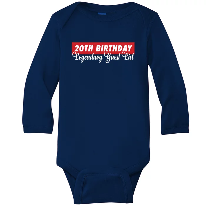 20th Birthday Signatures Guest List Birthday Party To Sign For 20 Years Baby Long Sleeve Bodysuit