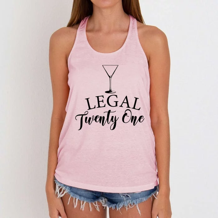 21st Birthday Squad Celebration Graphic Women's Knotted Racerback Tank