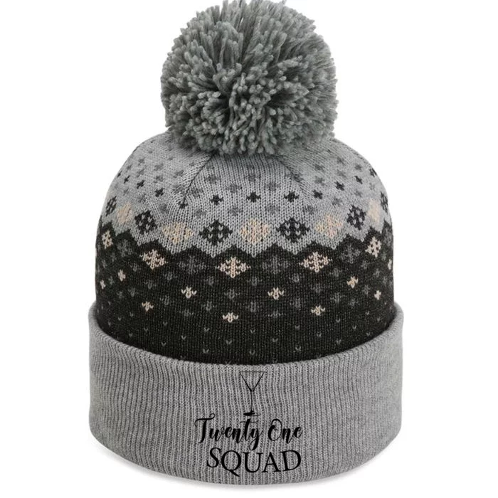 21st Birthday Squad Celebration Graphic The Baniff Cuffed Pom Beanie