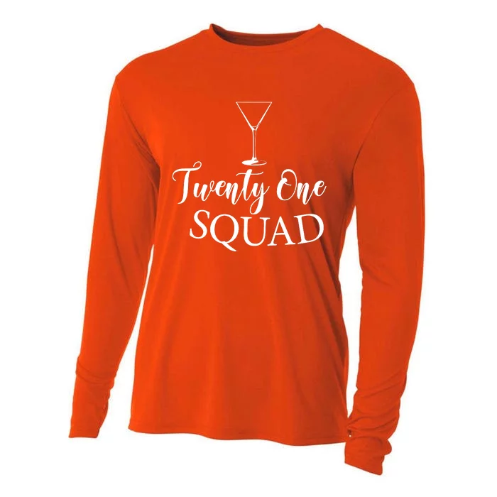 21st Birthday Squad Celebration Graphic Cooling Performance Long Sleeve Crew