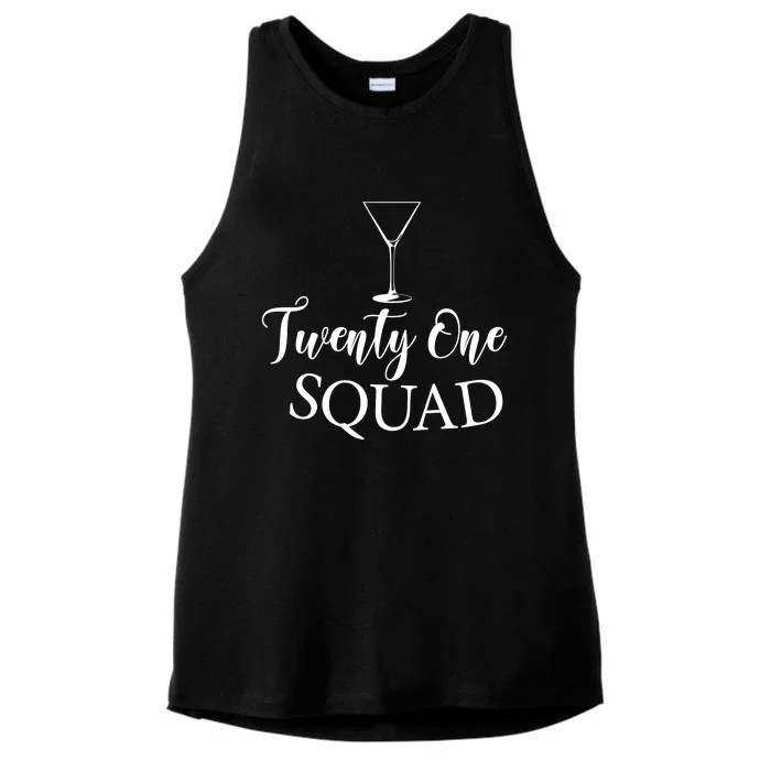 21st Birthday Squad Celebration Graphic Ladies Tri-Blend Wicking Tank