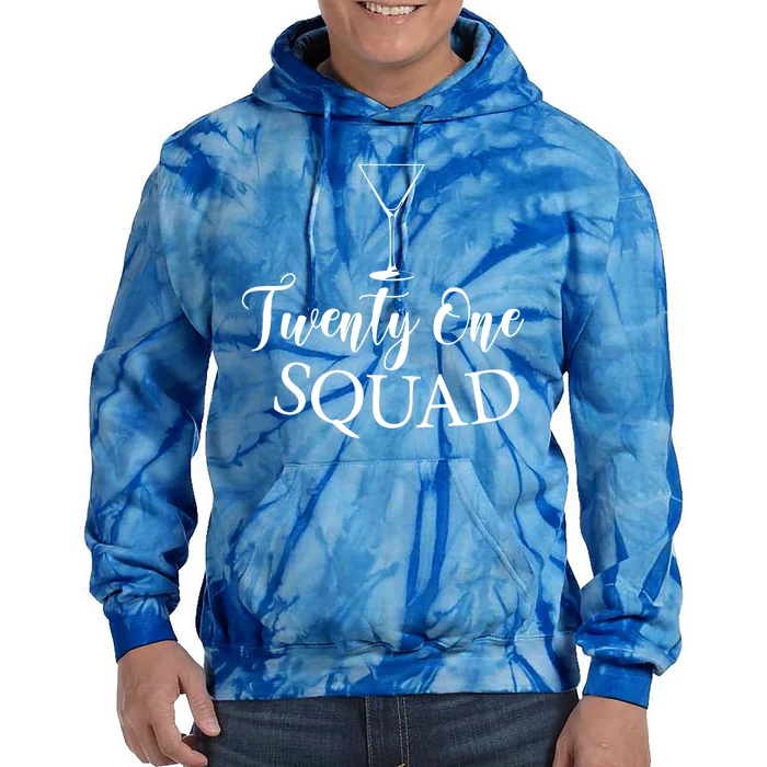 21st Birthday Squad Celebration Graphic Tie Dye Hoodie