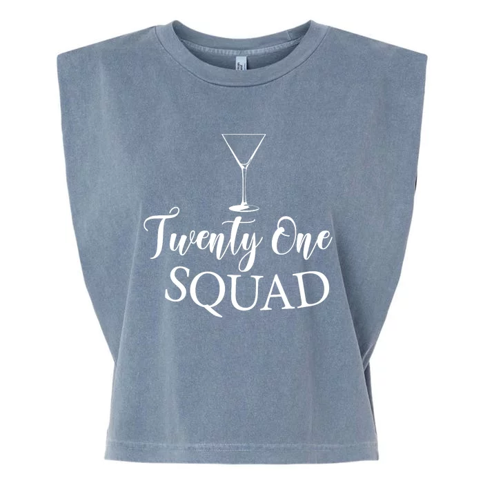 21st Birthday Squad Celebration Graphic Garment-Dyed Women's Muscle Tee