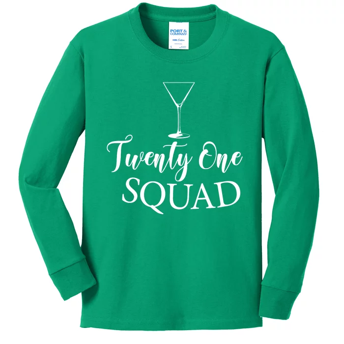 21st Birthday Squad Celebration Graphic Kids Long Sleeve Shirt