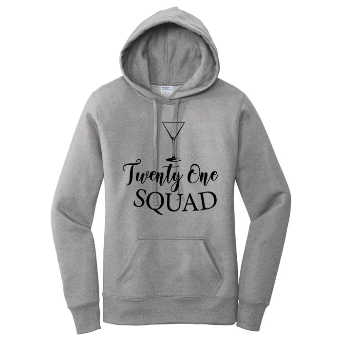 21st Birthday Squad Celebration Graphic Women's Pullover Hoodie