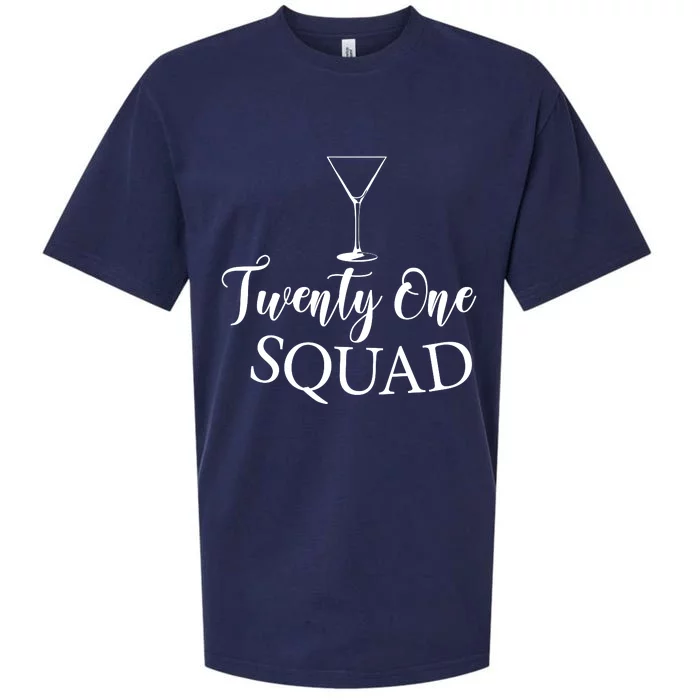 21st Birthday Squad Celebration Graphic Sueded Cloud Jersey T-Shirt