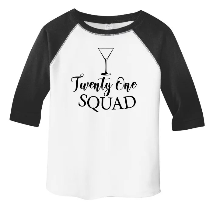 21st Birthday Squad Celebration Graphic Toddler Fine Jersey T-Shirt