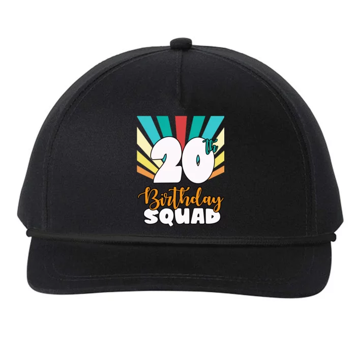 20th Birthday Squad 20 Years Old Snapback Five-Panel Rope Hat