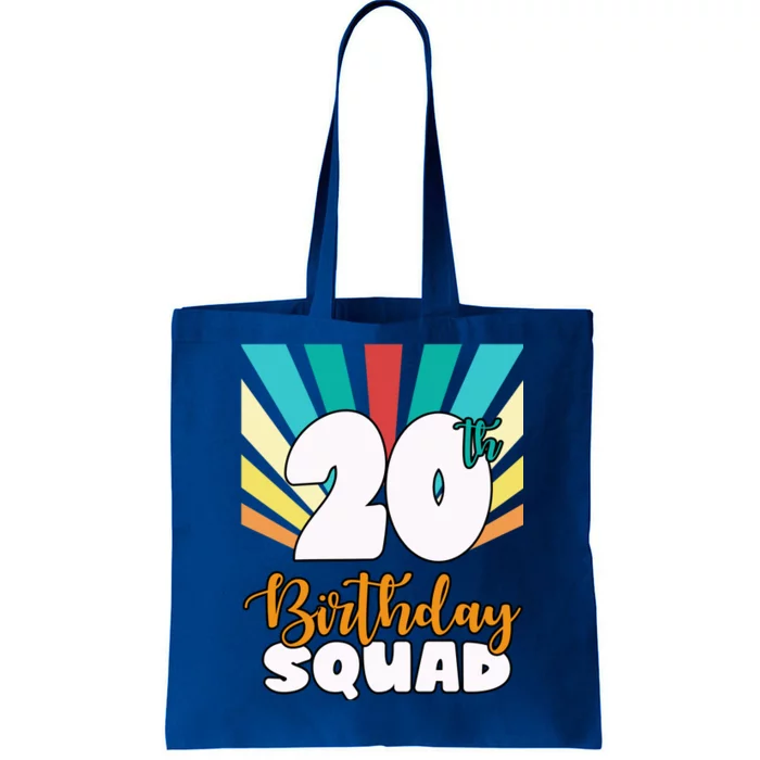 20th Birthday Squad 20 Years Old Tote Bag