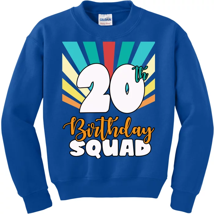 20th Birthday Squad 20 Years Old Kids Sweatshirt