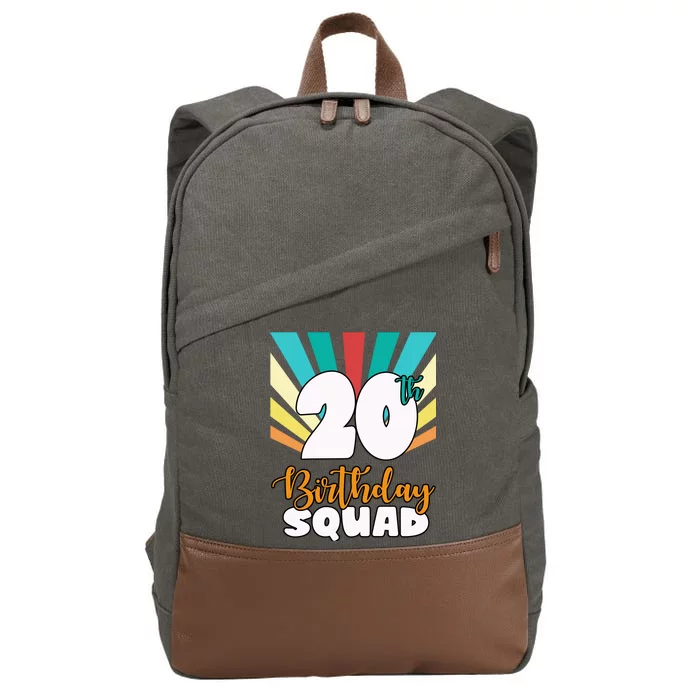 20th Birthday Squad 20 Years Old Cotton Canvas Backpack