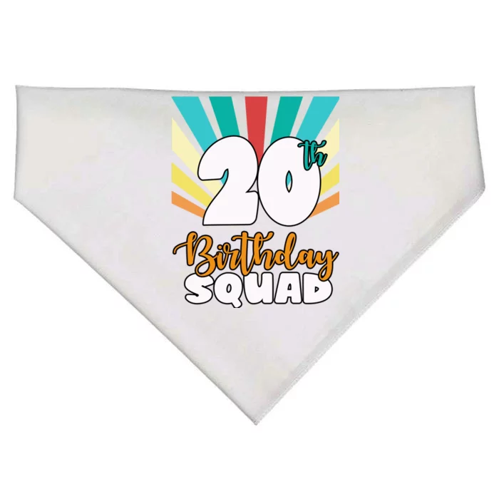 20th Birthday Squad 20 Years Old USA-Made Doggie Bandana