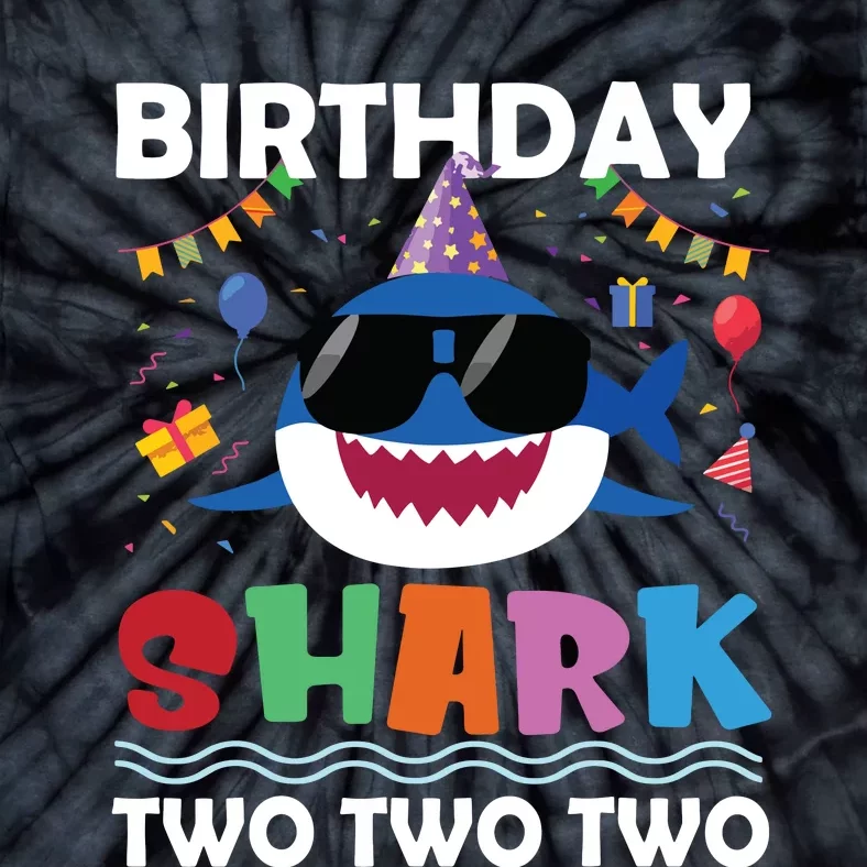 2nd Birthday Shark Matching Party Gifts For Tie-Dye T-Shirt