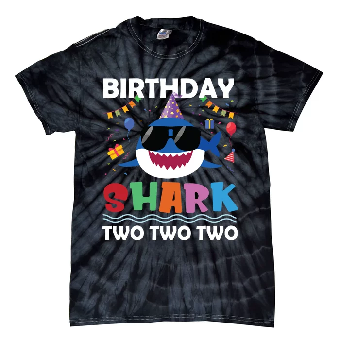 2nd Birthday Shark Matching Party Gifts For Tie-Dye T-Shirt