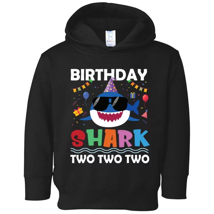 2nd Birthday Shark Matching Party Gifts For Toddler Hoodie