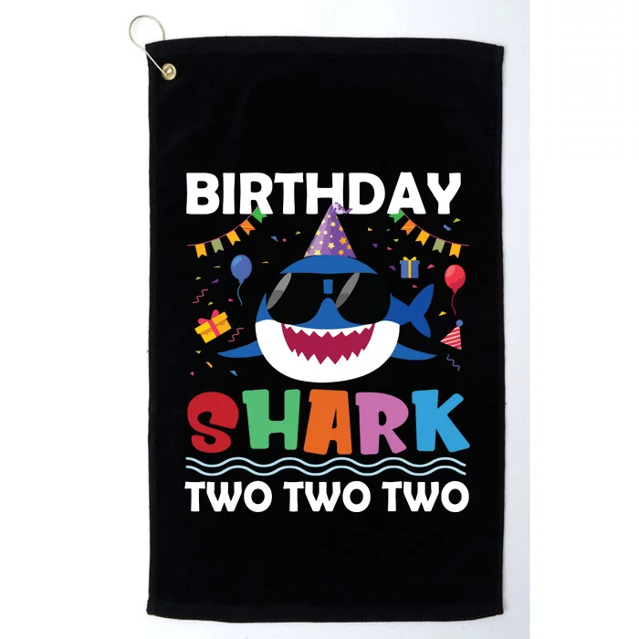 2nd Birthday Shark Matching Party Gifts For Platinum Collection Golf Towel