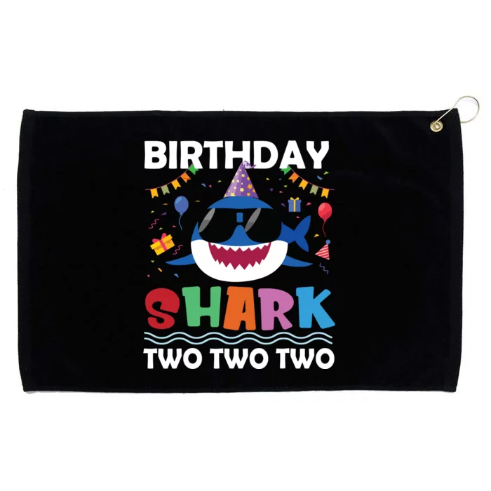 2nd Birthday Shark Matching Party Gifts For Grommeted Golf Towel