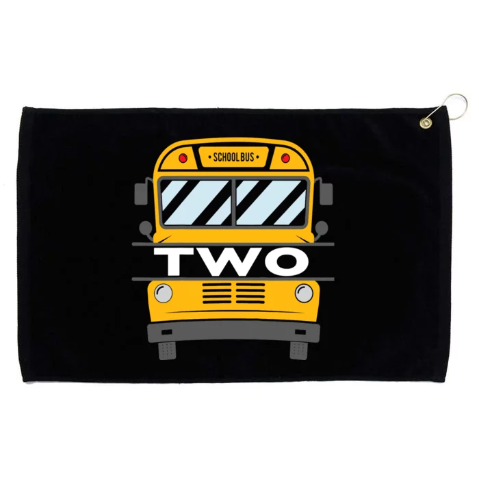 2nd Birthday School Bus theme party Grommeted Golf Towel