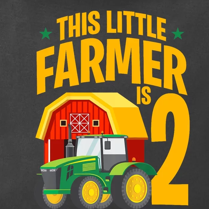 2nd Birthday This Little Farmer Is 2 Year Old Tractor Zip Tote Bag